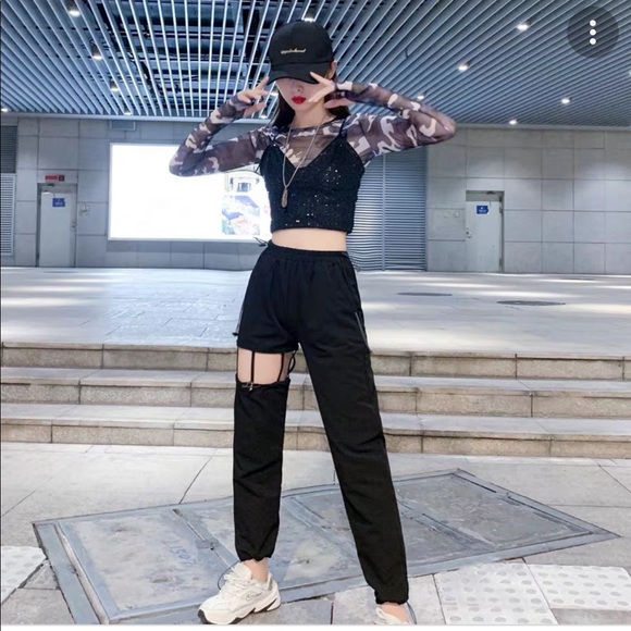 Pants - Blackpink style Camellia Women’s stylePants Cut Of Legs Size Small Side pockets